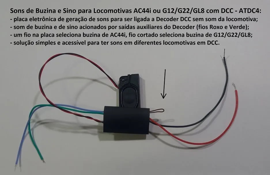 Placa deSons para DCC ( Buzina e sino) Loco AC44/G12