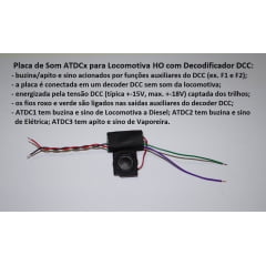 Placa de Sons para DCC ( Buzina e Sino ) para locomotivas com Decoder 