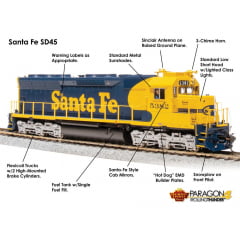 Locomotiva SD45 ATSF Com Som e DCC 