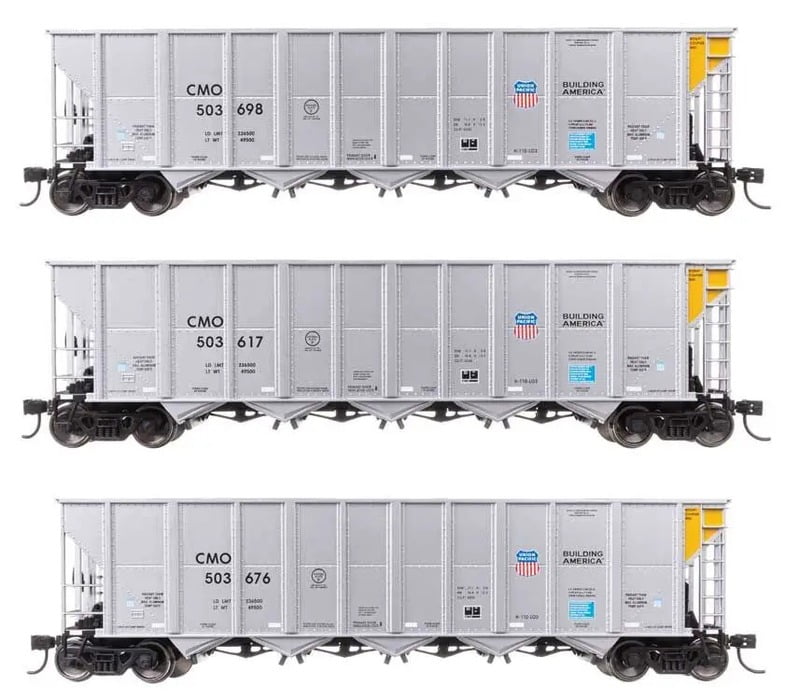 Kit com 3 vagões-tremonha RD-4 de 50 pés